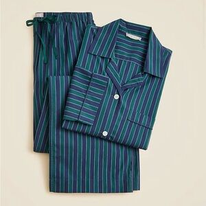 J. Crew Cotton Poplin Long Sleeve Pajama Set